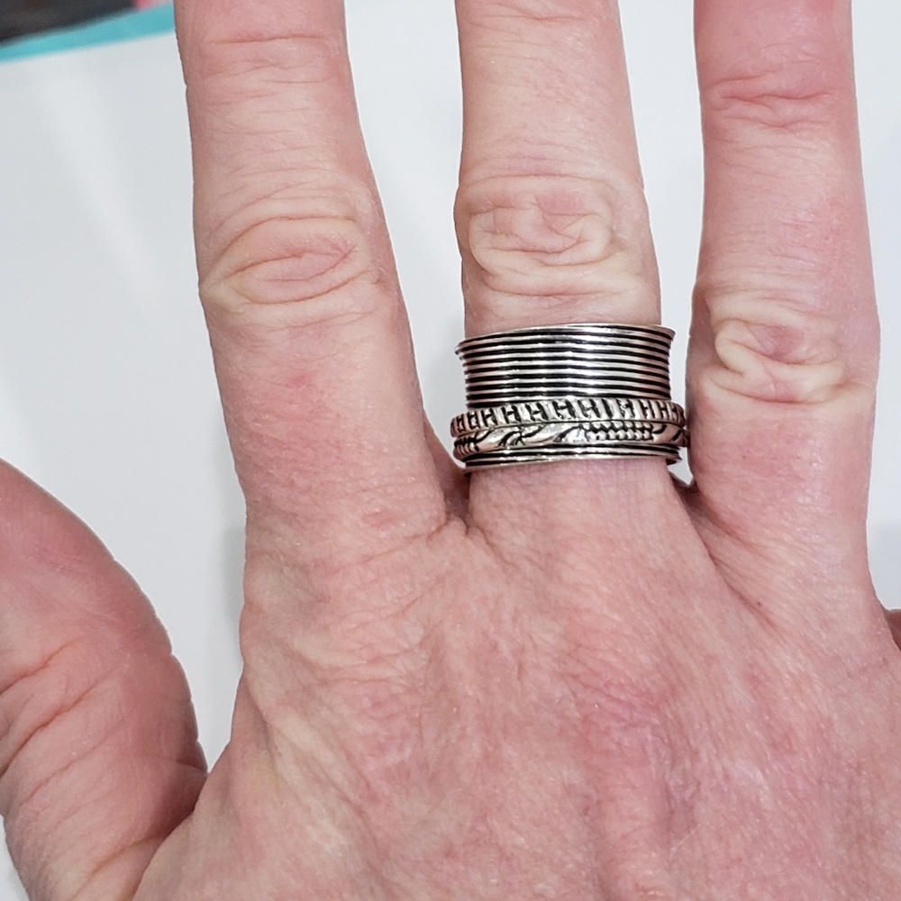 925 Sterling Silver Ring, Spinner Ring - image 4